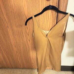 Custom handmade leather nude /tan dress size sx/sm